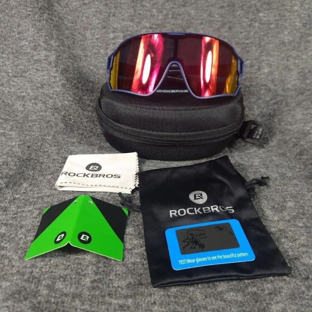 Rockbros SP179 Blue Active Sport Glasses Polarized Photochromatic With Case